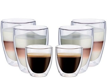 SZKLANKI Z PODWÓJNEGO SZKŁA KAWA COFFEE ESPRESO 6X