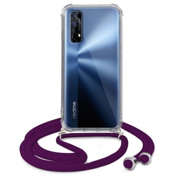 Etui CROSSBODY Dopasowany Do REALME 7 Śliwkowy Sznurek Top Wysoka Jakość