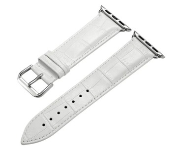 PASEK DO SMART WATCHA APPLE 40 MM EKOSKÓRA SKÓRA EKOLOGICZNA BIAŁY - HIT!