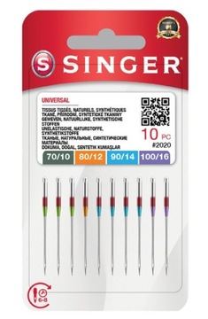 IGŁY PÓŁPŁASKIE UNIWERSALNE SINGER 2020/MIX -10szt
