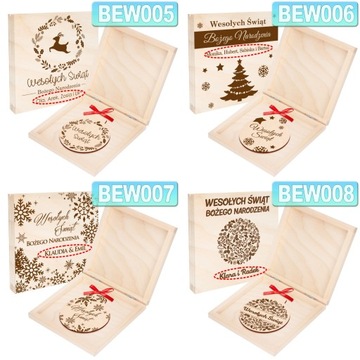 DREWNIANA KARTKA ŚWIĄTECZNA + BOMBKA NA CHOINKĘ