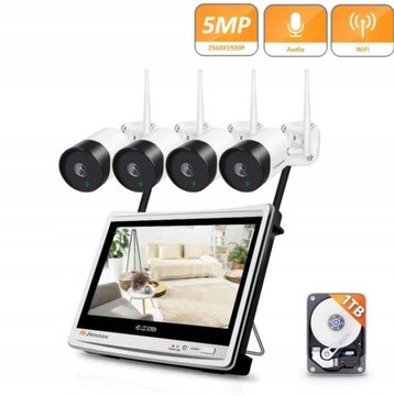 ZESTAW KAMER WIFI 5MPX + REJESTRATOR LCD +DYSK 1TB