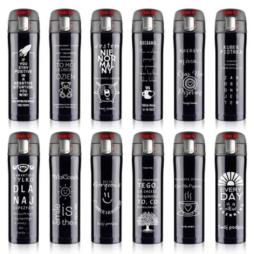 KUBEK TERMICZNY TERMOS 2w1 Z GRAWEREM Twój napis