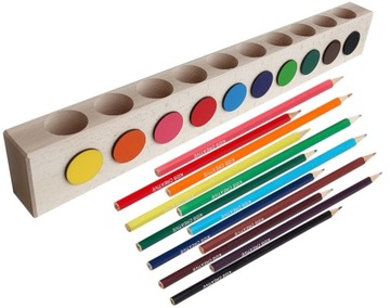 ORGANIZER SORTER POJEMNIK 10 KOLORÓW + KREDKI