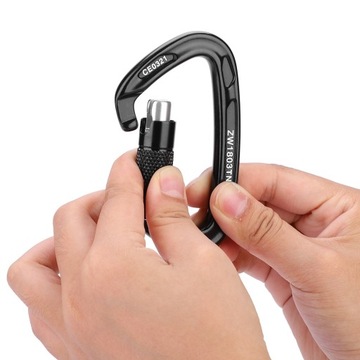 Карабин стальной навинчивающийся 25КН, ЧЕРНЫЙ