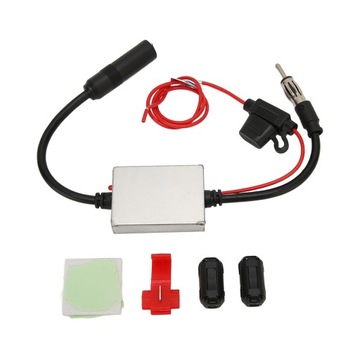 car stereo fm radio antenna signal stabilizer with 12v power din plug conne