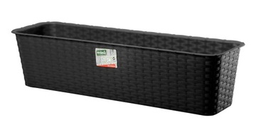 SKRZYNKA BALKONOWA DONICZKA 60CM ANTRACYT RATTAN