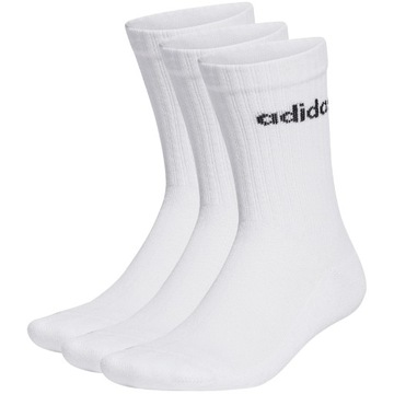 Skarpety adidas Linear Crew Cushioned Socks 3P białe HT3455 34-36