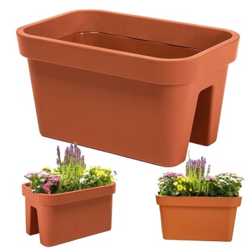 DONICZKA BALKONOWA NA BALUSTRADĘ TARAS DONICA OGRODOWA KWIETNIK CEGLASTA