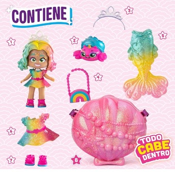 KOOKYLOOS MERMAID - КОРАЛЛ - КУКЛА-РУСАЛКА С СУМОЧКОЙ