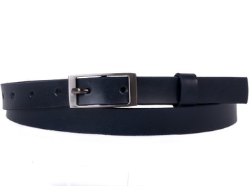 Damski SKÓRZANY pasek 2cm Granatowy |75obw