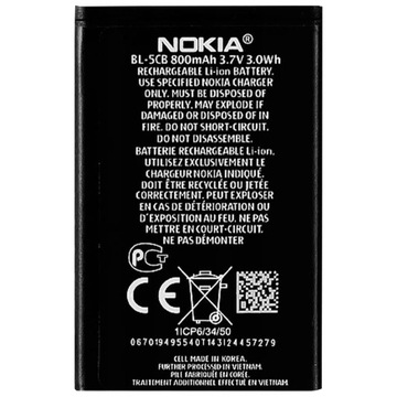 АККУМУЛЯТОР NOKIA BL-5CB C1-01 C1-02 1616 1100 1209 100 105 109 113 2330c 2600