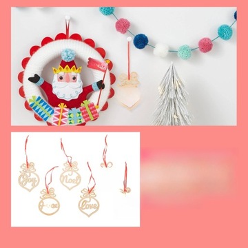 WISZĄCA DEKORACJA NA CHOINKĘ PUSTE ETYKIETY ETYKIETA ŚWIĄTECZNA