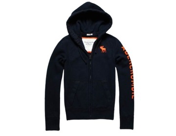Abercrombie & Fitch Navy Hoodie _ męska rozpinana bluza z kapturem _ S