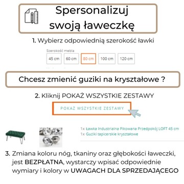 Ławka Industrialna Pikowana Przedpokój LOFT 120 cm