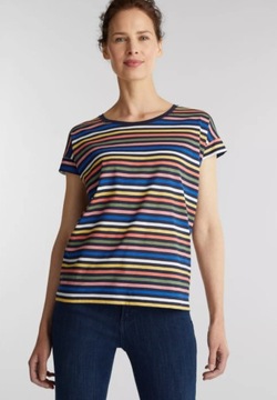 ESPRIT KOSZULKA BLUZKA T-SHIRT W PASKI XS