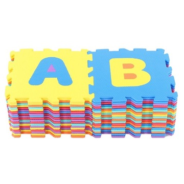 36 szt. Liczby alfabetu mata do zabawy w puzzle