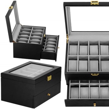 КОРОБКА-ОРГАНИЗАТОР КОРОБКА ДЛЯ ЧАСОВ КОРОБКА ДЛЯ ЧАСОВ КАССЕТА 20 шт. ЮВЕЛИРНЫЕ УКРАШЕНИЯ