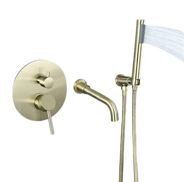 Bateria wannowa podtynkowa złota - Gold Mat BOX