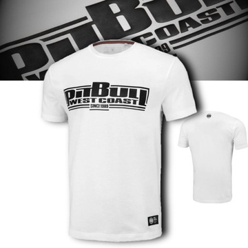 PITBULL T-SHIRT KOSZULKA MĘSKA CLASSIC BOXING 190g WHITE BIAŁA 3XL