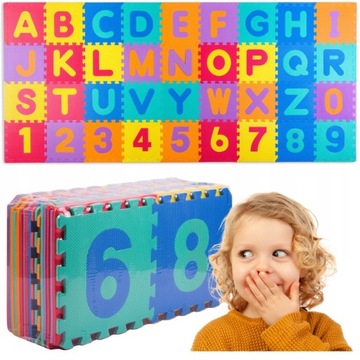 MATA PIANKOWA PUZZLE PIANKOWE DLA DZIECI LITERY CYFRY LITERY XXL EDUKACYJNA