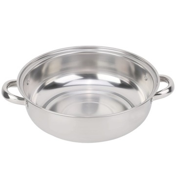 Однослойный горшок из нержавеющей стали диаметром 28 см.