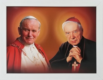 OBRAZ 35x45 PAPIEŻ JAN PAWEŁ II STEFAN WYSZYŃSKI