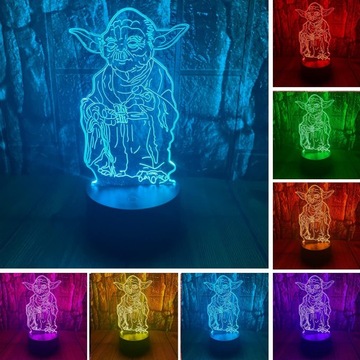 3D светодиодный пилотный ночник Мастер Йода Звездные войны