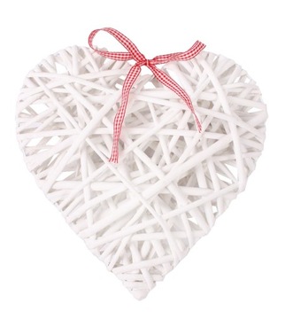 OZDOBNE WIKLINOWE SERCE ZAWIESZKA 30x30x7 cm