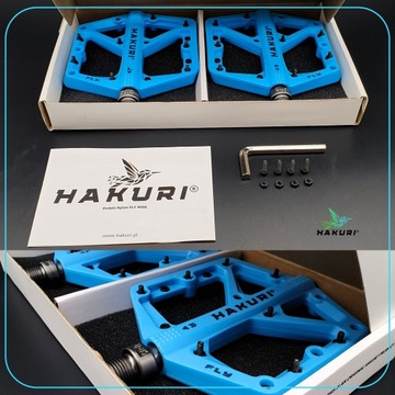 Pedały rowerowe HAKURI platformowe MTB duże lekkie antypoślizgowe + PINY