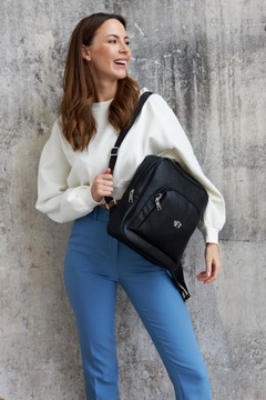 Plecak damski stylowy pojemny duży A4 z kieszonkami elegancki ROVICKY