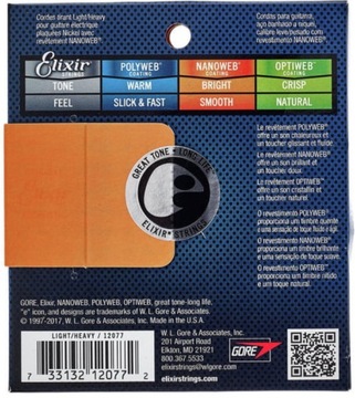 Elixir Nanoweb Light Healy 10-52 Электрогитарные струны 12077