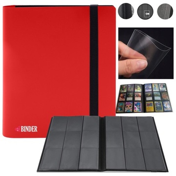 Album Klaser Na Karty Pokemon Czerwony Binder na 360 Kart Piłkarskich NBA
