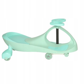 JEŹDZIK GRAWITACYJNY świecące koła LED miętowy bezpieczny do 50kg