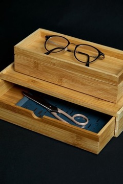 PUDEŁKA BAMBUSOWE ORGANIZERY TACE x 2szt WENKO