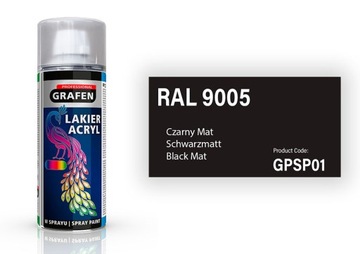AKRYLOWY LAKIER W SPRAYU CZARNY MAT RAL 9005