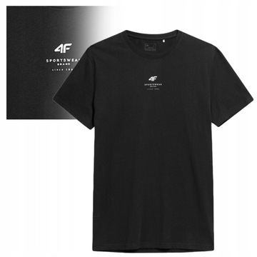 4F T-shirt Koszulka TTSHM363 CZARNA XXL