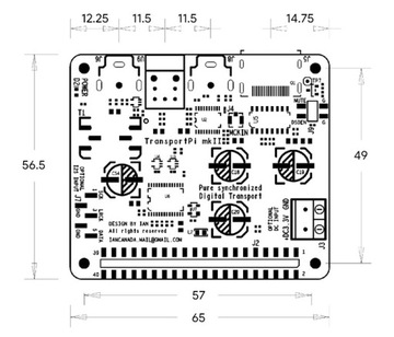 DIY Ian Canada Transporpi MKII Audio Transport I2S Plate для Raspberr Pi