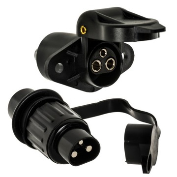 ЭЛЕКТРИЧЕСКАЯ ВИЛКА 3-КОНТАКТНАЯ + ЭЛЕКТРИЧЕСКАЯ РОЗЕТКА 3-КОНТАКТНАЯ ДЛЯ КОМПЛЕКТА ПРИЦЕПА