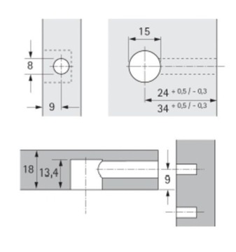 Соединитель 15/18 RASTEX/эксцентрик НИКЕЛЬ 20 шт. HETTICH