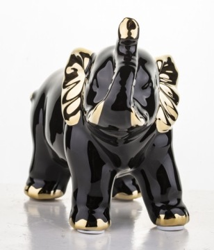 Черно-золотая фигурка слона на удачу.