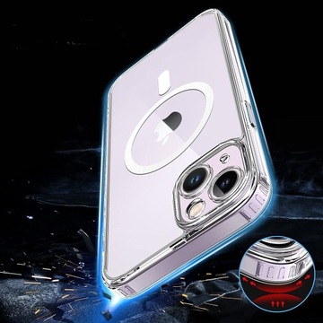 Чехол для iPhone 15 для MagSafe УСИЛЕННЫЙ 360° ПРОЗРАЧНЫЙ КЕЙС для стекла экрана