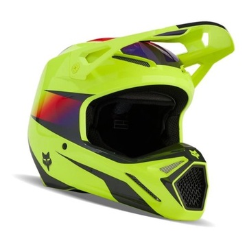 Kask motocyklowy FOX V1 FLORA YELLOW żółty fluo GRATISY