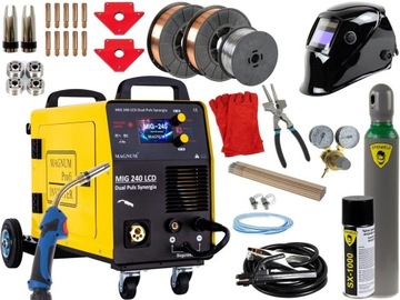 SPAWARKA MIGOMAT inwertorowa IGBT MIG/MAG MMA TIG 200A SYNERGIA 3w1 Zestaw