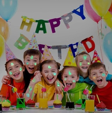 Татуировки детские СВЕТЯЩИЕСЯ В ТЕМНОТЕ 15 ДЕТСКИЙ ЛИСТ 170 шт.