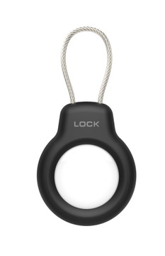 ЧЕХОЛ СО СТАЛЬНЫМ КАБЕЛЕМ ЛОКАЛЬНЫЙ БРЕЛОК ДЛЯ APPLE AIRTAG - ЧЕРНЫЙ
