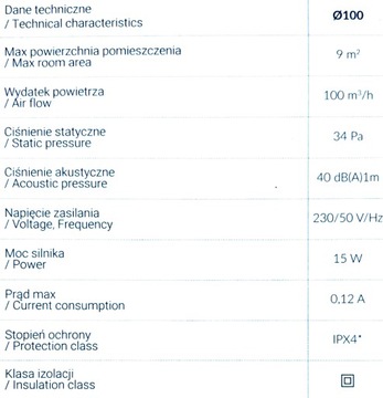 Dospel Styl 100 Ø WC - P потолочный вентилятор