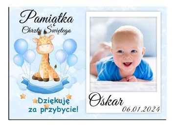 FOTO MAGNES Podziękowanie dla gości ze zdjęciem Chrzest Roczek 10x7cm O16