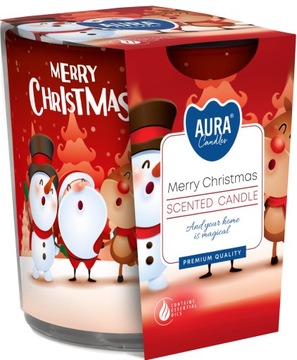 Bispol Aura ŚWIECA SZKLANA zapachowa WESOŁYCH ŚWIĄT christmas