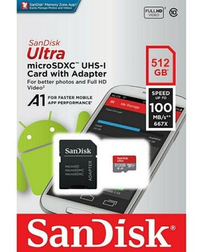 Карта памяти SANDISK Ultra microSDXC 512 ГБ
